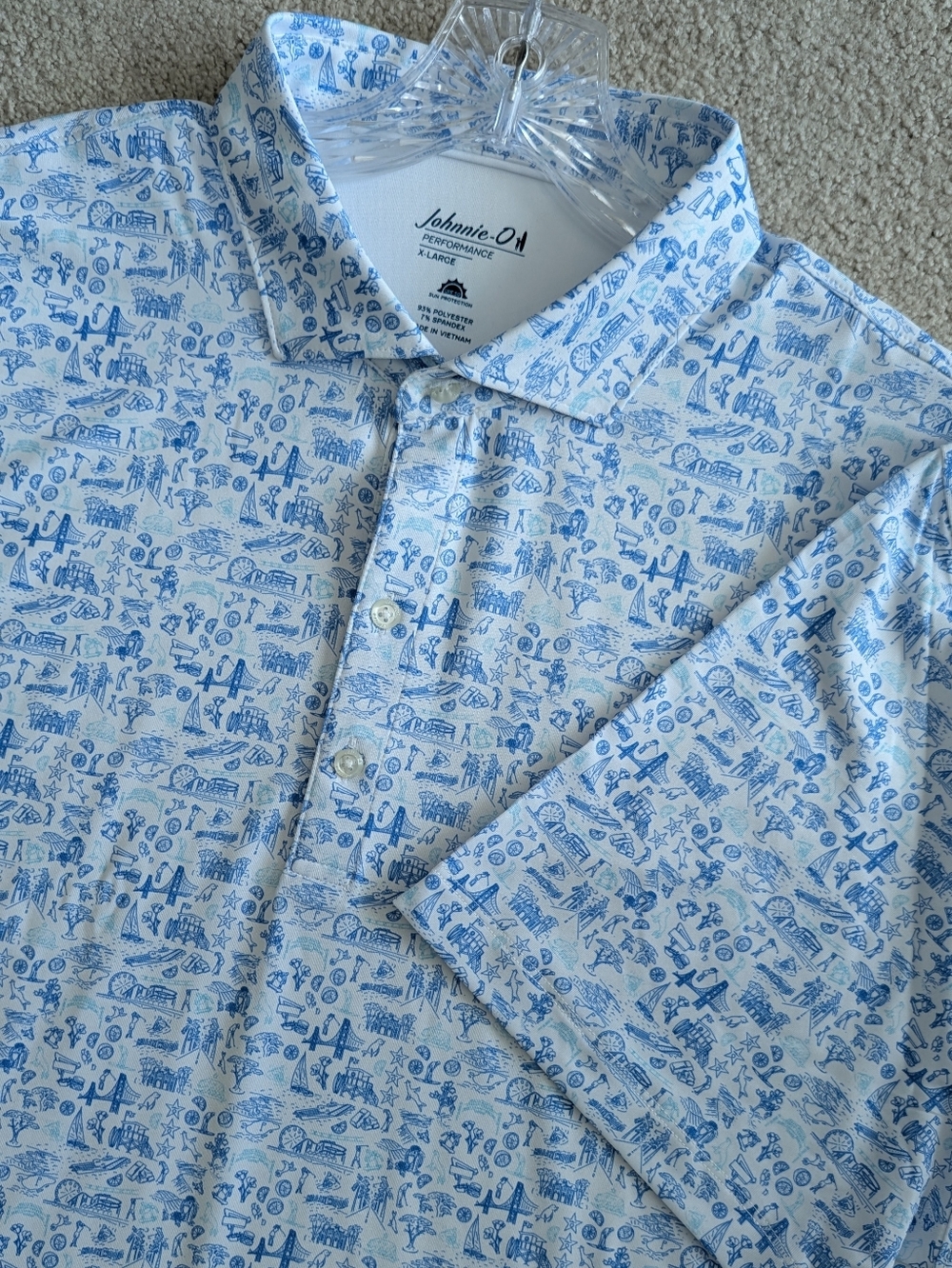 Johnnie-O Men's 20 Years of JO Performance Jersey Polo Shirt Sz XL